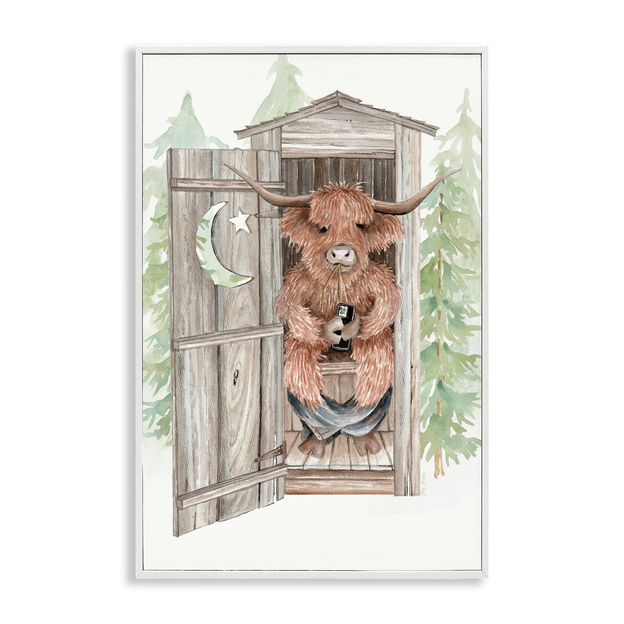 Stupell Industries Lost In Scroll Outhouse Framed Giclee, design by Cindy Jacobs